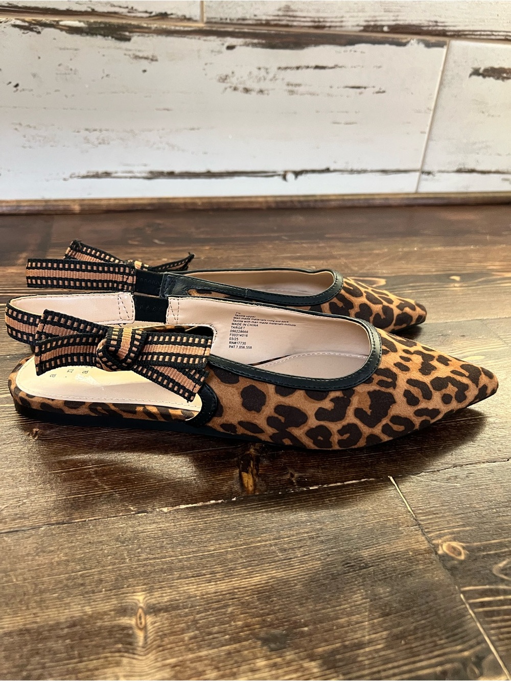 A New Day • Women’s “London” Slingback Flats Leopard Print Pointed Toe •Size 7.5 - Picture 3 of 10